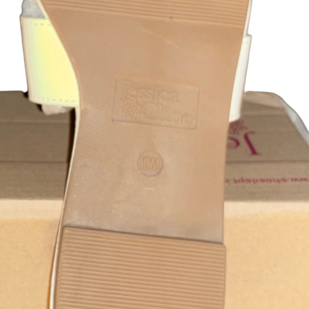 NIB | Jessica Cline Bianca Ivory Slide Sandals | Size 10M - Picture 10 of 10
